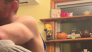 Bend Emo Girl Over Kitchen. Stool in Bright Airy Kitchen Dirty Talk Whole Time