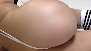 Hairy Pussy Girl's Thong Leotard Exercise, in No Bra Student Uniform Top Japanese with Natural Tits and Pubic Hair Very Exposed