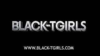 BLACKTGIRLS Dark Skinned Tgirl Strokes On Couch