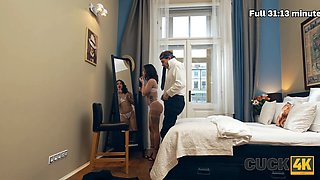 Cuck4k. my small-titted trampy wife is pouncing on a stranger's pecker