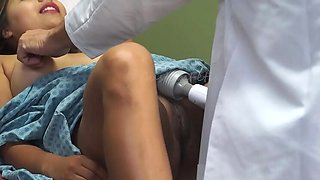 Hot Latina Patient Cums Hard in Doctor's Office - Close-Up Squirting Orgasm