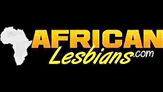 Cute African Lesbian Couple Romantic Giggling Before Go