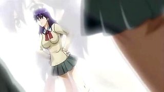 Boyfriend Watches as Girlfriend Gives Oral to His Dick in Anime