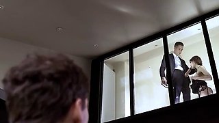 Voyeur watches ultra-cute teenager legitimate brunette and