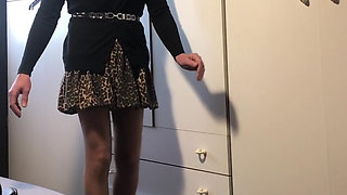 Sissy Andreina Practices Walking in Very High Heels