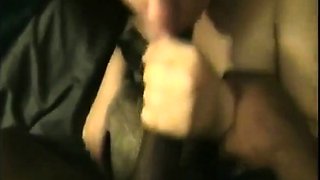 She swallows a big load from a huge black cock