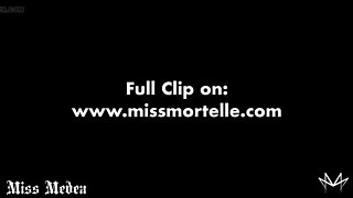 German Femdom CBT Punishment: Miss Medea Mortelle Humiliates Small Penis Slave