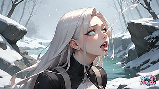 Frozen Milk Flood Schoolgirl's Snowy Squirting Orgasm