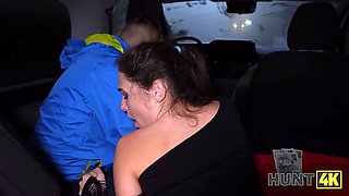 Hunt4k. hot athlete was picked up on the street and banged in front of her bf in stranger's car