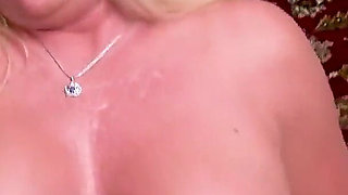 American MILF Blake Is Toying Her Tight Slit with a Wand Massager