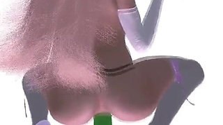 Princess peach rides a big dildo : Super Mario hentai parody