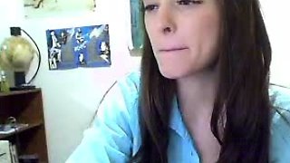 Cute curly brunette solo webcam masturbation