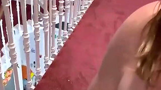 Nude Late Night Walk in Hotel Stairway