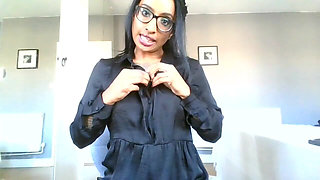 Specsy Librarian JOI and Cum on Tits