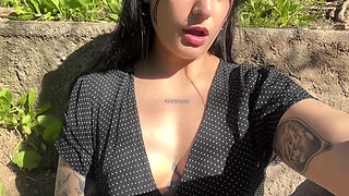 She Squirts Hard in Public