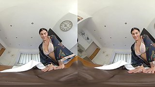Brunette Massage Seduces with Wild Interracial VR Passion