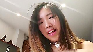Hot Chinese girl cums with a cock inside and magic wand on her clit POV GF
