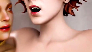 Big Breast Loba Rubbing Bald Pussy, Big Breast Morrigan Shaking Her Tits, Black Fire Fingering Her Stepsis, Compilation