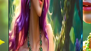 Beautiful Big Breasted Nude Elf Girl with Blackcurrant