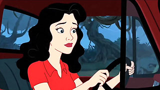 Student Girl Enjoys Sex in an Camp. Cartoon Horror Parody