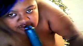 Black BBW Tests Her New Sex Toy on Webcam