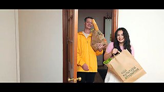 MATURE4K. Neighbours are having fun and fucking mature redhead in threesome