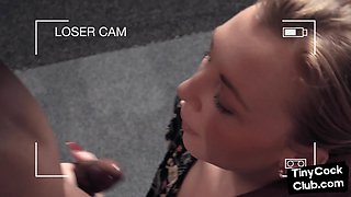 Small dick voyeur watching SPH femdom screwed by BIG BLACK DICK dud