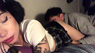 Brunette sorority teens wash brunette ass