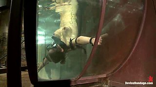 Underwater Inverted Sybian Helpless Big Tittied Blonde Suffers Mindblowing Orgasms - Kink