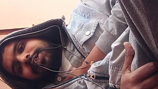 Jerking big dick at watching hot