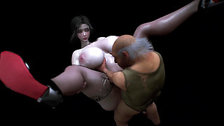 3D Huge Boobs Slut Got Her Wet Pussy Fucked so Hard by Old Cock