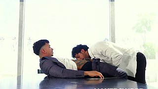 Tattooed Gay Fucked After Rimjob