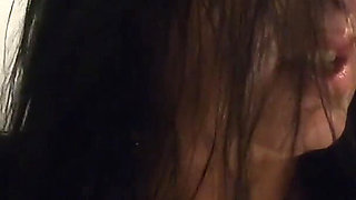 Ripped Shiny Nylon Jumpsuit in the Bathroom. Cum Cleanup, Dirty Dancing and Pee Play