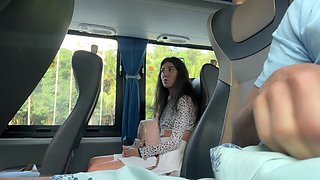 Public Dick Flashing - Risky Handjob in Public Bus Full of People Until He Cum