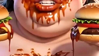 Obese Ugly Slave Covered in Food - Humiliated by Gorgeous Mistresses