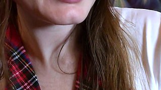 Amateur brunette Michelle with small tit