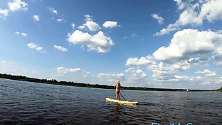 Big-Ass Blonde's Naked Walk on a Paddleboard