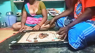 Village Bigg boobs aunty Bigg boobs aunty Carrom board is playing with man