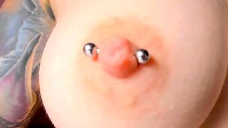 teen closeup pierced tits and creamy pussy