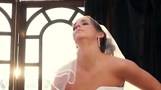 Shameless bride in stockings can't get enough hardcore sex