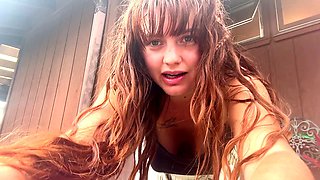 Bare, shower, natural tits