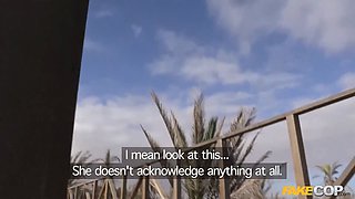 I found her on a nudist beach and screwed her - faux cop