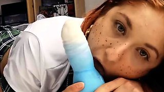 Schoolgirl sextape - bad dragon creampie