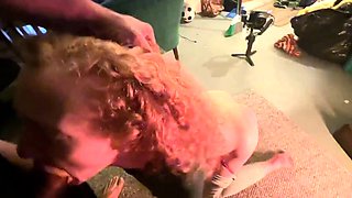 Cock hungry redhead fucked doggystyle after deep blowjob