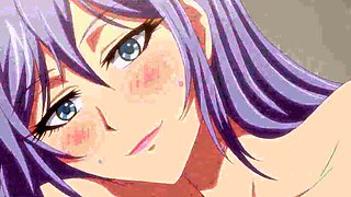 Hentai Busty Purple Hair Girl Seduces Boy for Wild Sex