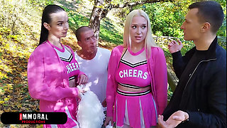 Massive Ass Sorority Sluts Lady Gang & Vera Jarw & Monster Cock Jock Haze Their Teacher in Wild Threesome