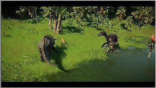 T Rex Vs Giga Vs Spino Vs Therizinosaurus - Jurassic World Evolution