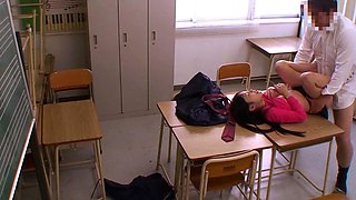 Hot college japanese teen sucks cock and fucks like maniac