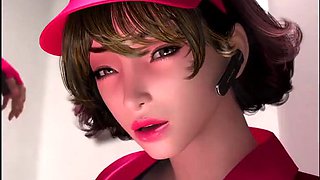 3d - Extra service from deliver pizza with a big tits