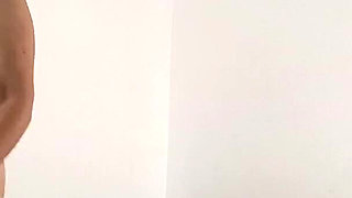 Amateur Woman Has Fun Trying on Clothes and Cutting Them.